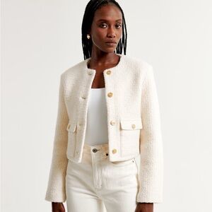 Abercrombie & Fitch Collarless Boucle Jacket